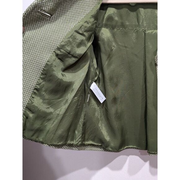 Ann Taylor Green Tweed 3/4 Sleeve Cropped Retro 60s Blazer Jacket, 4 - Picture 6 of 8